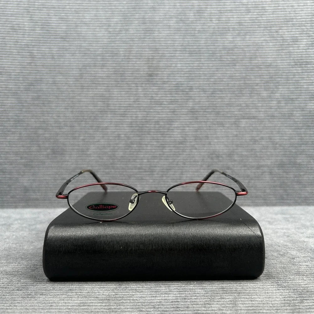 Calliope Collection Electra Ruby Oval Y2k Eyeglass Frames Burgundy Black